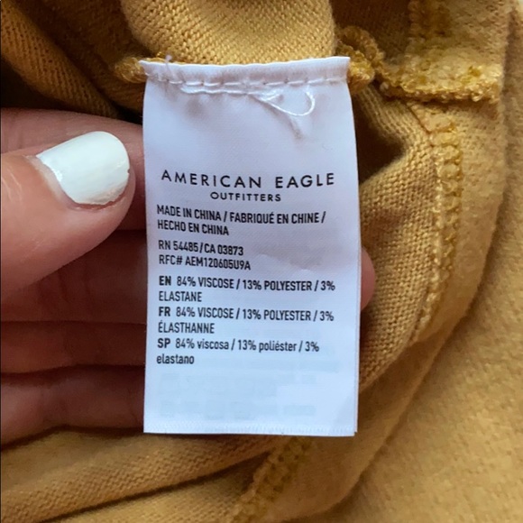 Pale yellow American Eagle long sleeve - Picture 5 of 5